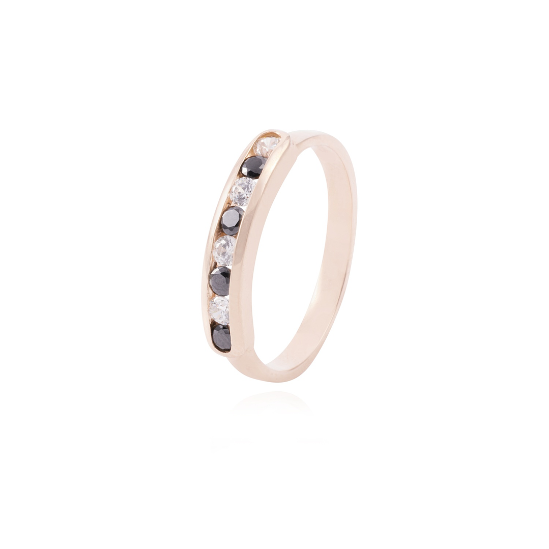 Anillo Oro Miel 18kt Relieve Duo 1