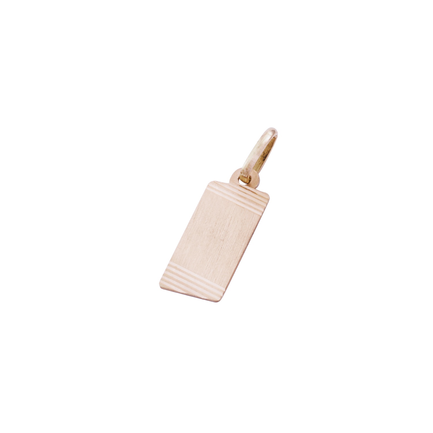 Colgante Oro Miel 18kt Placa Labrada 8x15mm 1