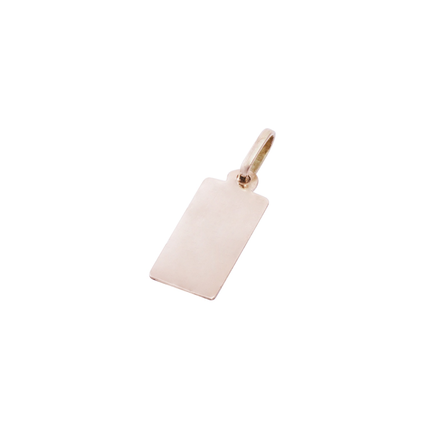 Colgante Oro Miel 18kt Placa Labrada 8x15mm 2