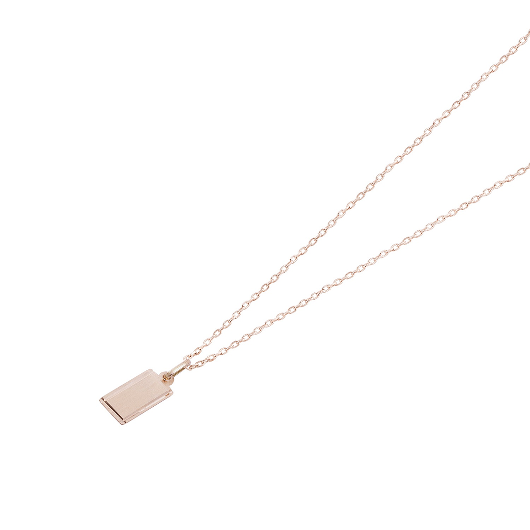 Colgante Oro Miel 18kt Placa Mixta 8x15mm 3