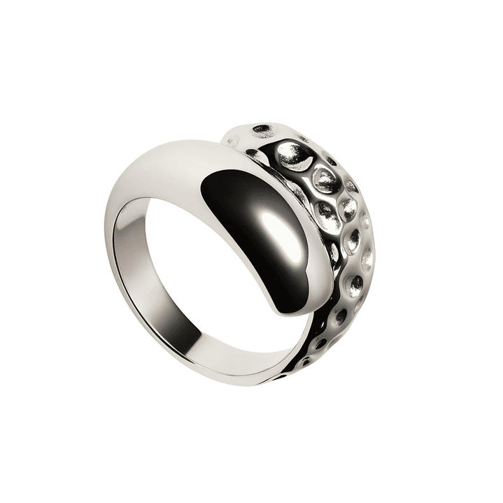 Anillo de Plata Esterlina 925 Superficie Lunar 3