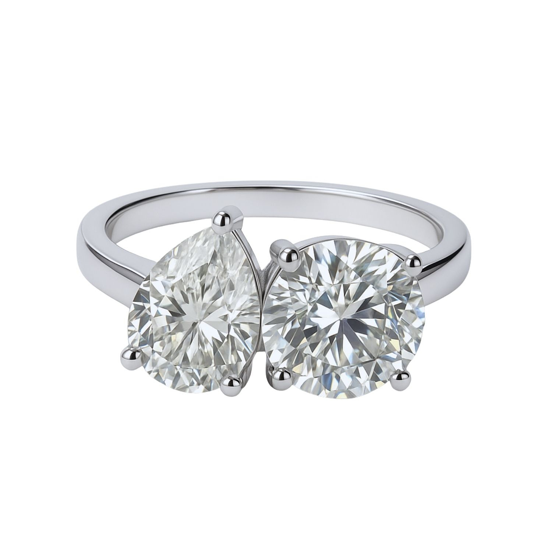 Anillo de Plata Esterlina 925 Gota con Circonita Corte Brillante 2