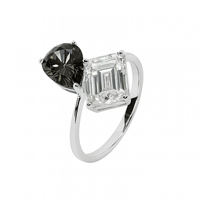 Anillo de Plata Esterlina 925 Champagne con Circonita