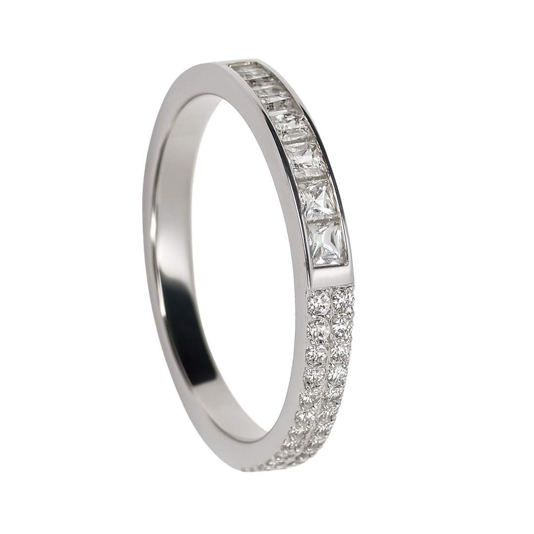 Anillo de Plata Esterlina 925 Princesa 1/2 Cintillo con Circonita 3