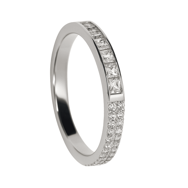 Anillo de Plata Esterlina 925 Princesa 1/2 Cintillo con Circonita 3