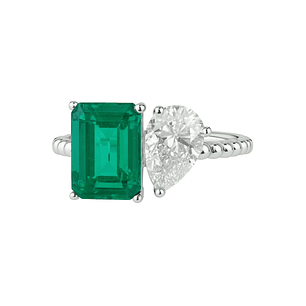 Anillo de Plata Esterlina 925 Esmeralda con Circonita