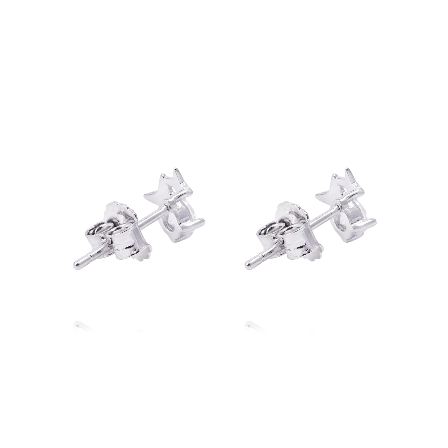 Aros de Plata Esterlina Estrellas con Circonita 3