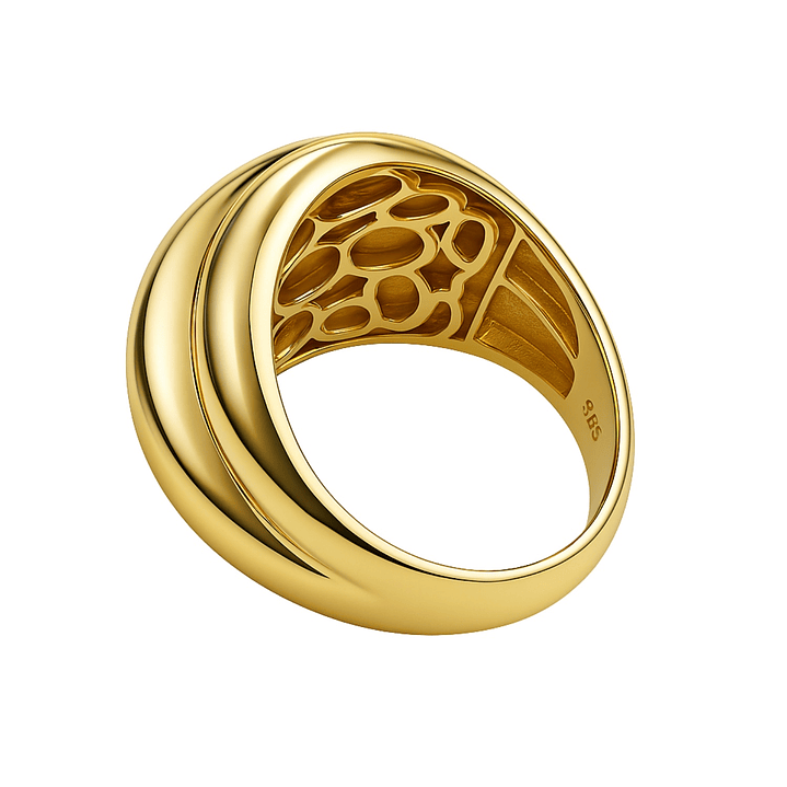 Anillo de Plata Esterlina 925 Triple Liso revestido en Oro 18kt 3