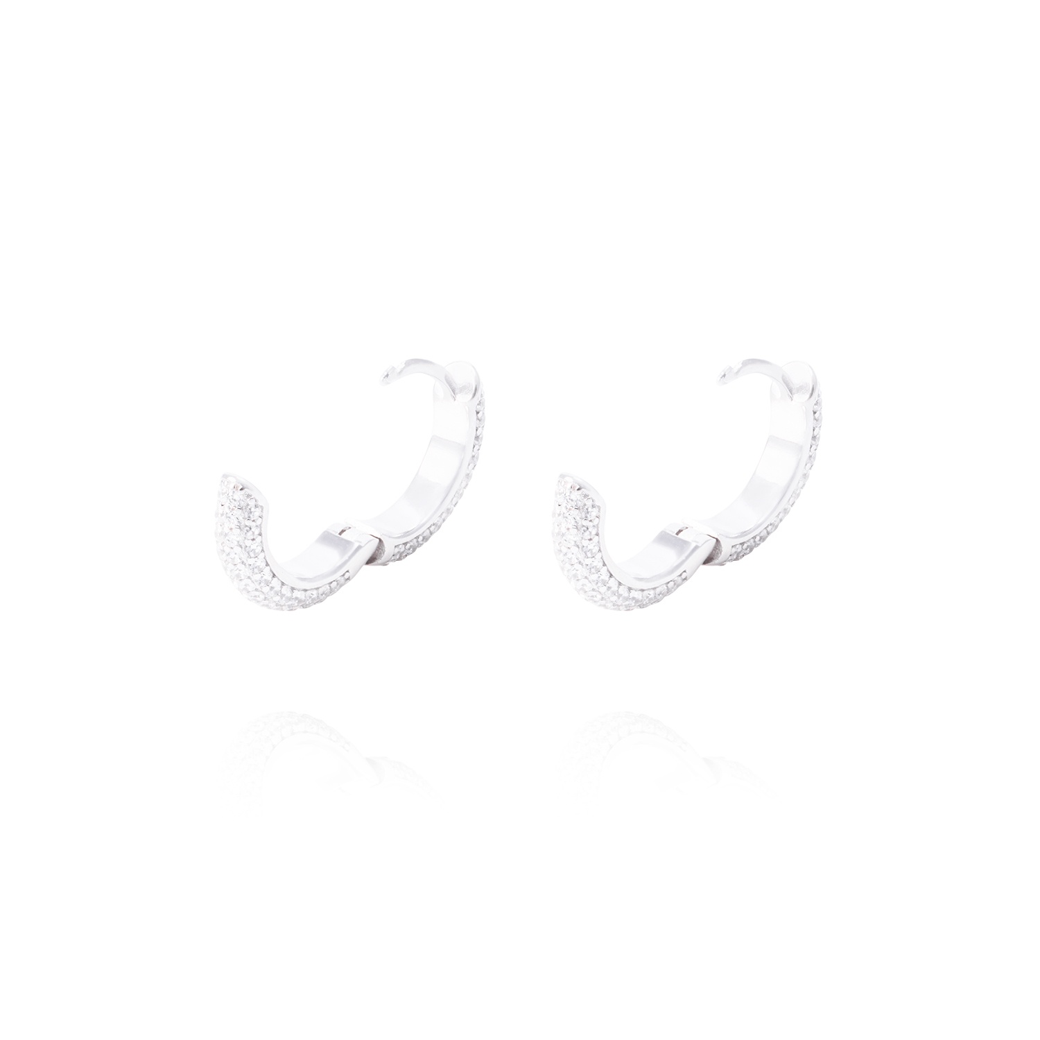 Aros de Plata Esterlina Argollas Brillante Circón 3