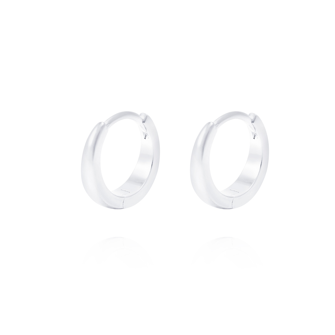 Aros de Plata Esterlina Argollas Pequeñas Lisas 1