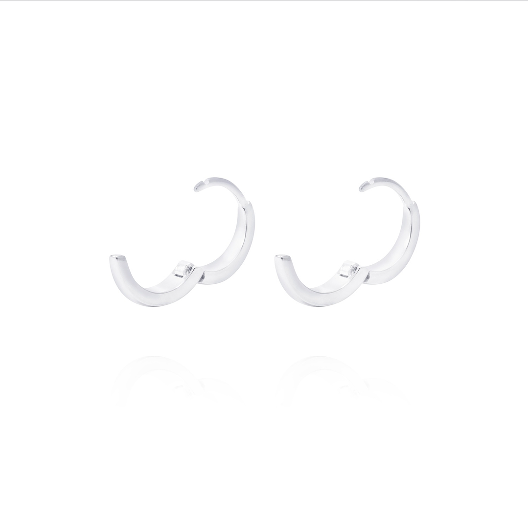 Aros de Plata Esterlina Argollas Pequeñas Lisas 3