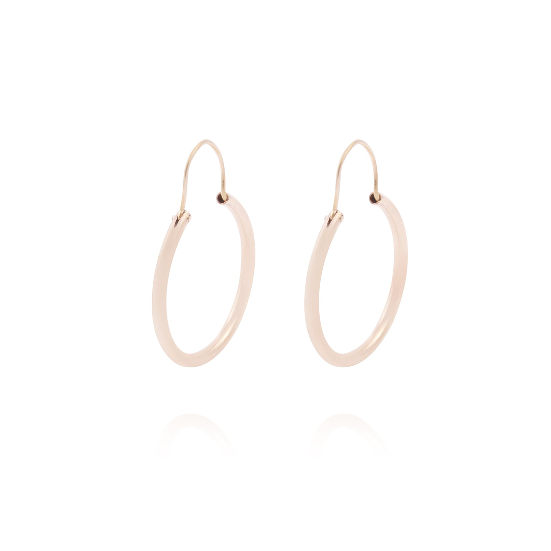 Aros Oro Miel 18kt  Argolla 22mm 1