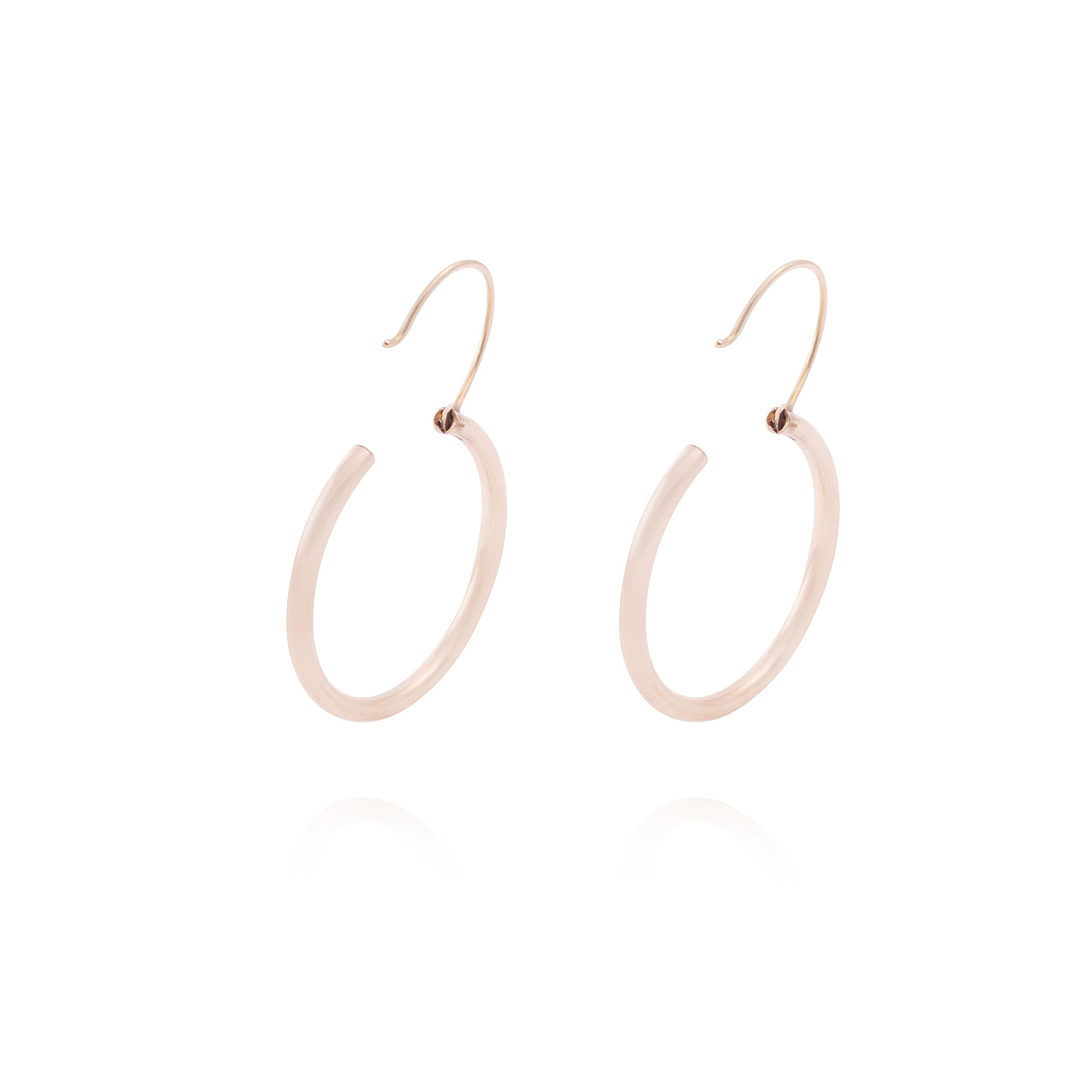 Aros Oro Miel 18kt  Argolla 22mm 3