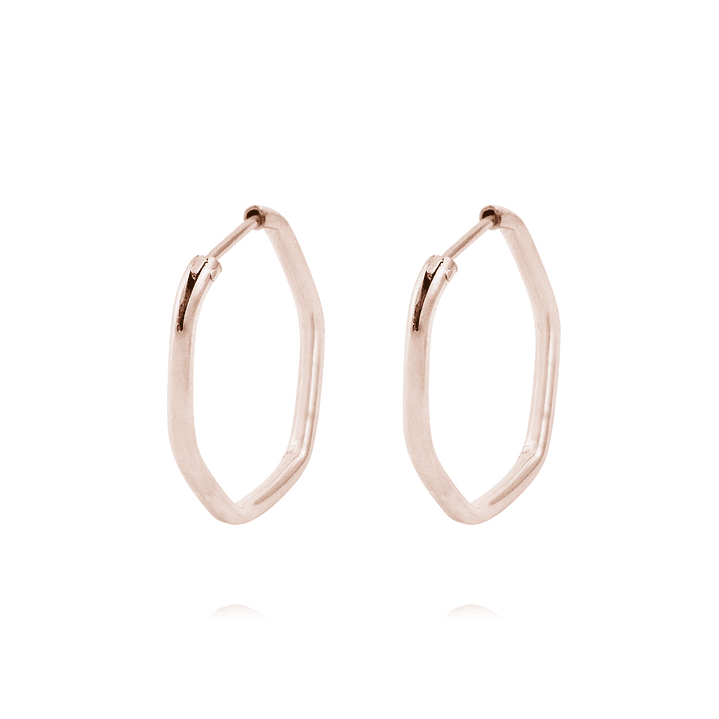 Aros Oro Miel 18kt  Hexagonal 15mm 1