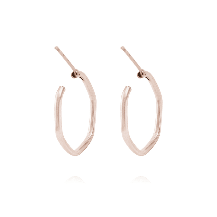 Aros Oro Miel 18kt  Hexagonal 15mm 3