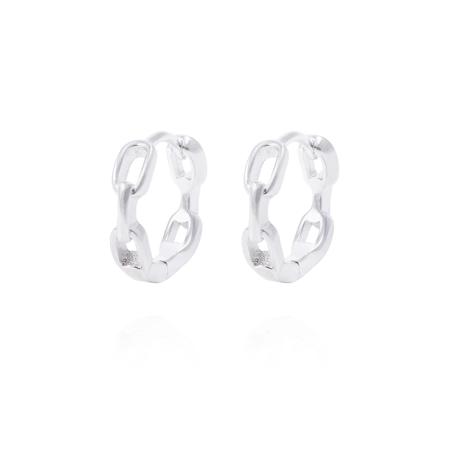 Aros de Plata Esterlina Argollas Cadena 1
