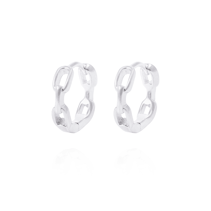 Aros de Plata Esterlina Argollas Cadena 1