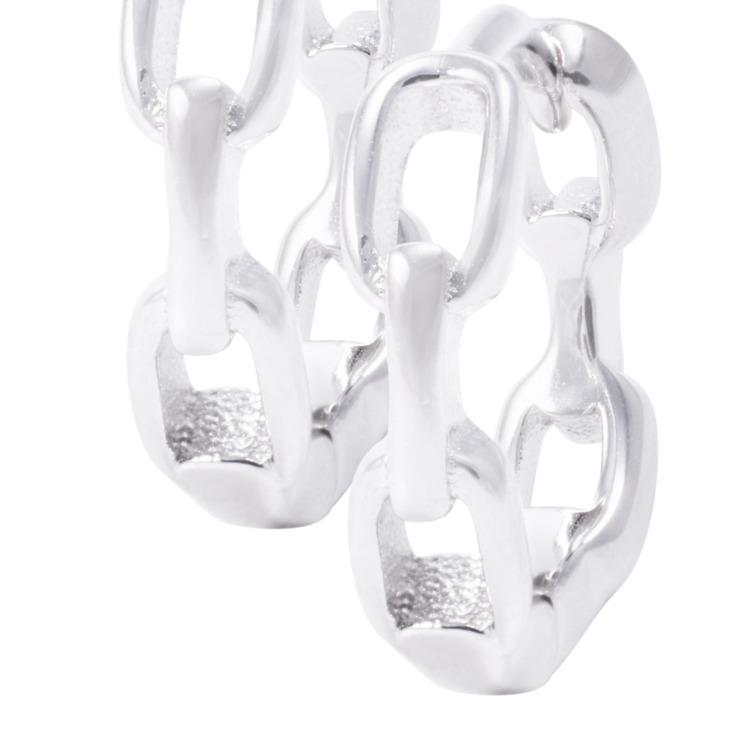 Aros de Plata Esterlina Argollas Cadena 2