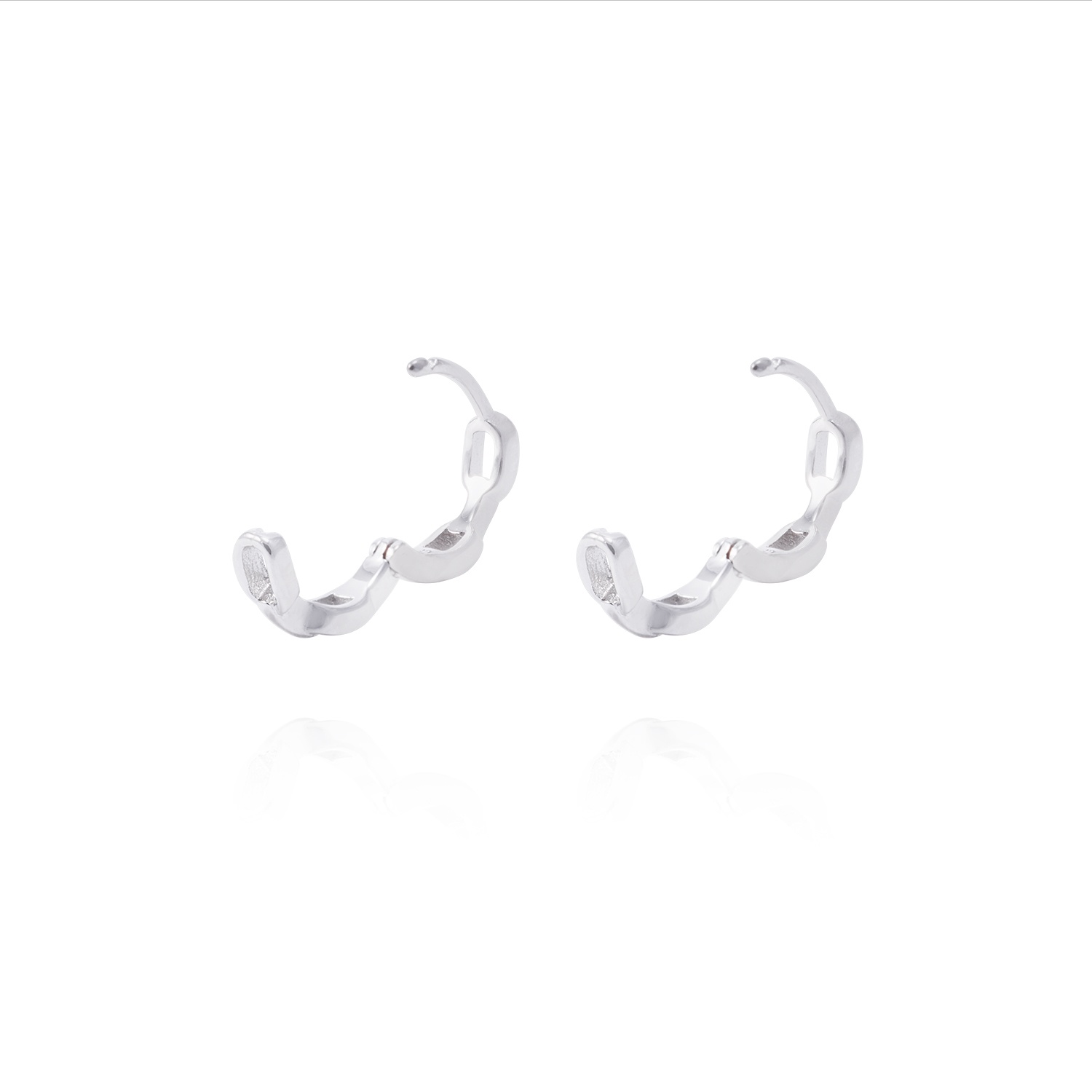 Aros de Plata Esterlina Argollas Cadena 3