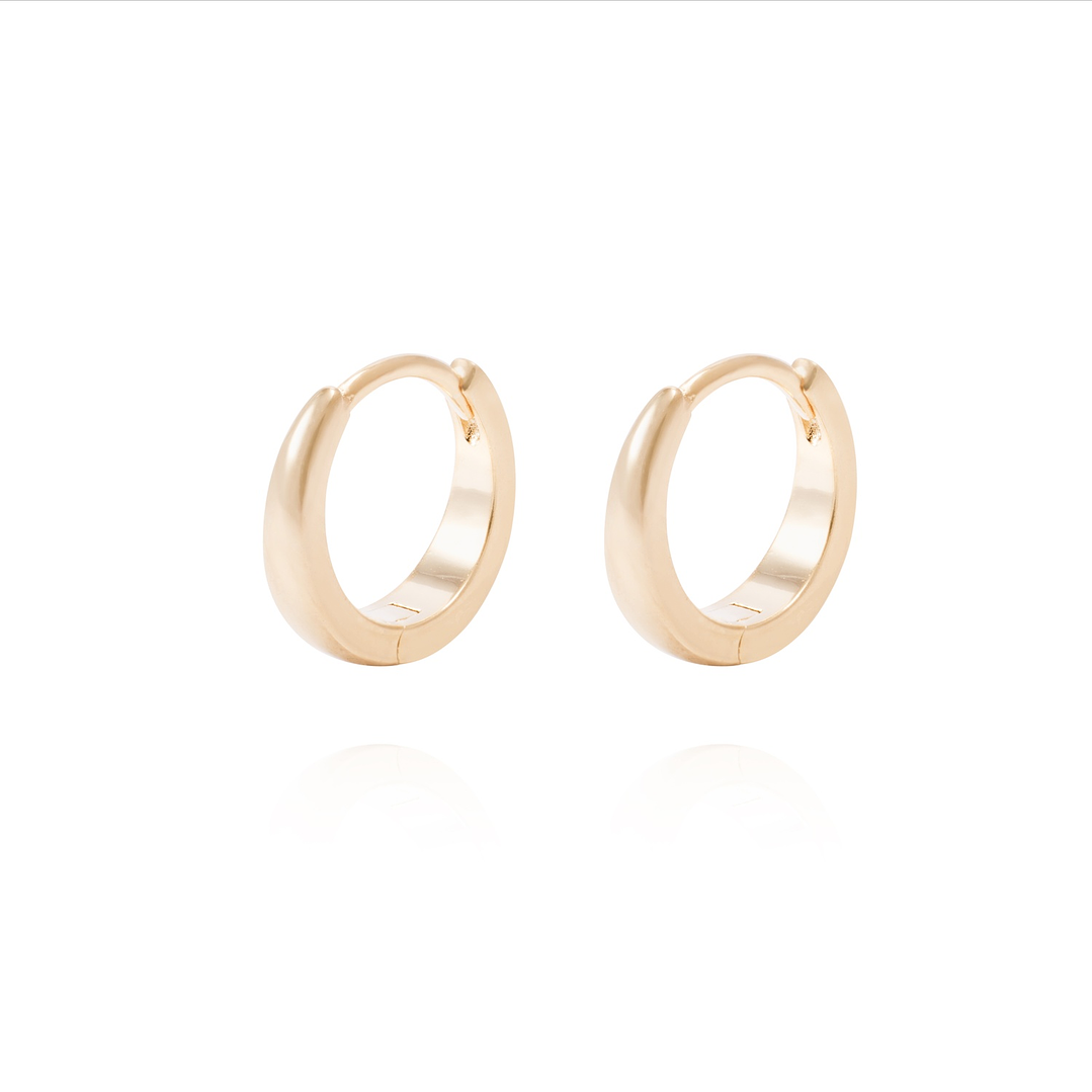 Aros Revestidos en Oro 18kt Argollas Pequeñas Lisas 1