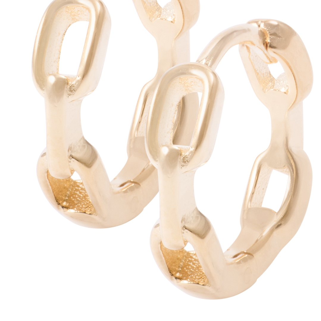 Aros Revestidos en Oro 18kt Argollas Cadena 2