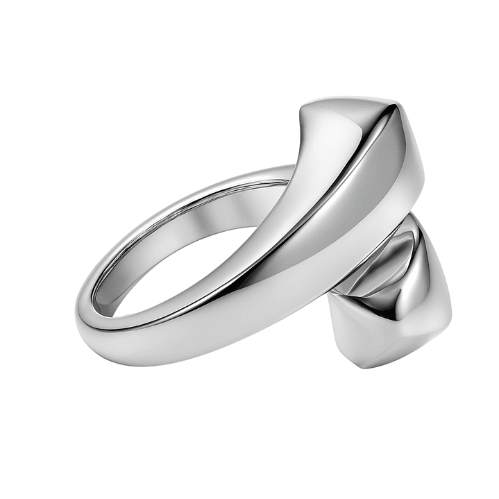 Anillo de Plata Esterlina 925 Cruzado Liso 2