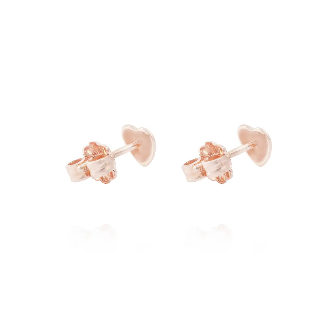 Aros Oro Miel 18kt  Corazón 3