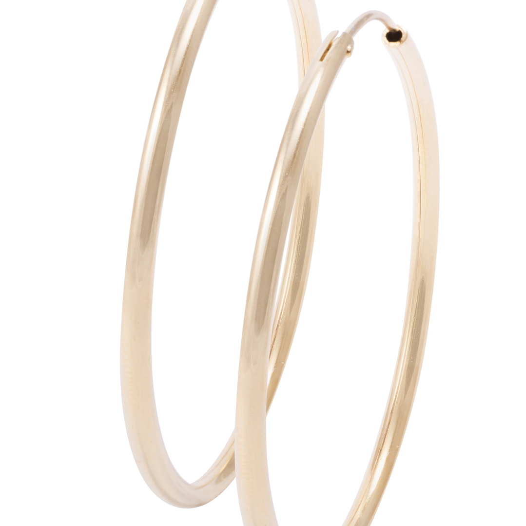 Aros Revestida en Oro 18kt Argollas Grandes Lisas 2