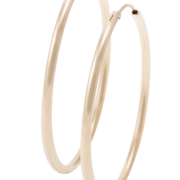 Aros Revestida en Oro 18kt Argollas Grandes Lisas 2