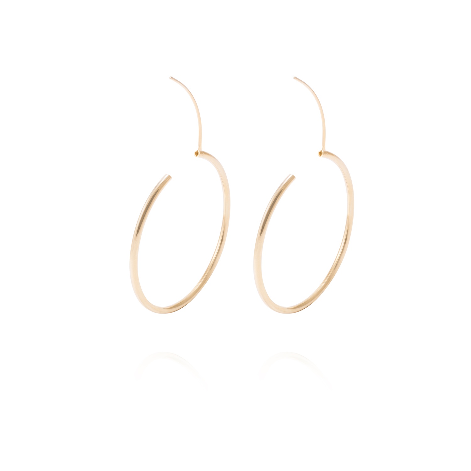 Aros Revestida en Oro 18kt Argollas Grandes Lisas 3