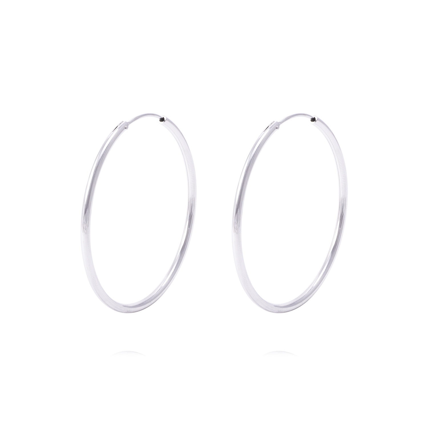 Aros de Plata Esterlina Argollas Grandes Lisas 1