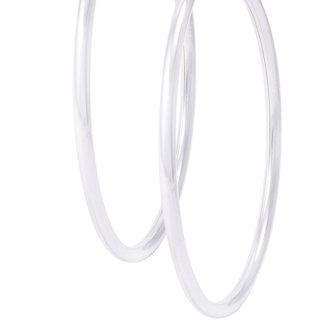 Aros de Plata Esterlina Argollas Grandes Lisas 2