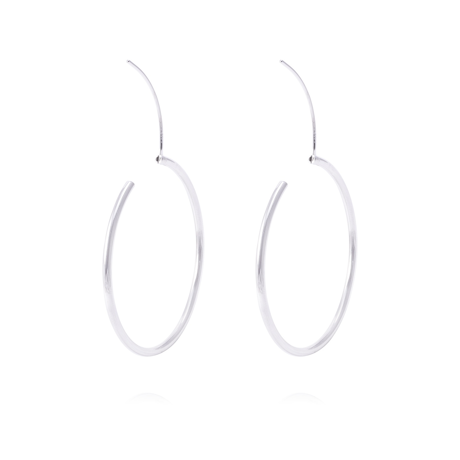 Aros de Plata Esterlina Argollas Grandes Lisas 3