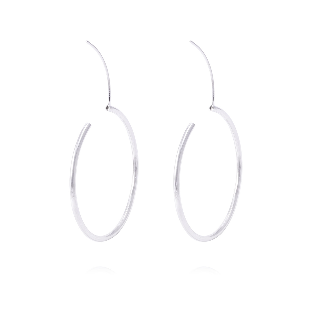 Aros de Plata Esterlina Argollas Grandes Lisas 3