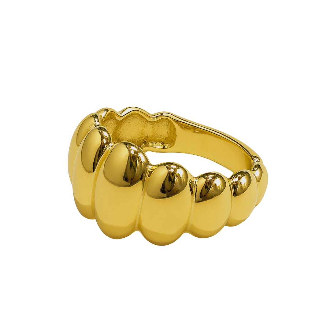 Anillo de Plata Esterlina 925 Bullet revestido en Oro 18kt 2