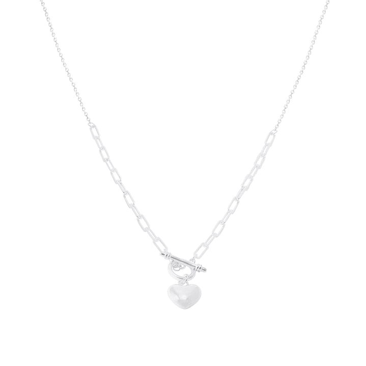 Collar de Plata Esterlina 925 Corazon Inflado 2