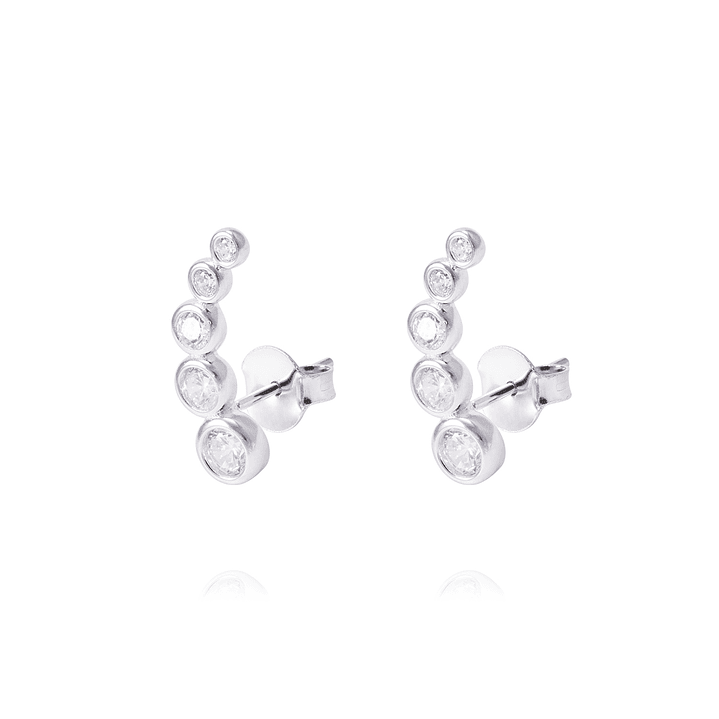 Aros de Plata Esterlina Cinco Círculos con Circonita 1