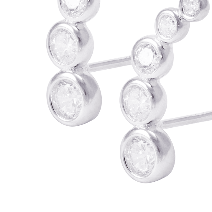 Aros de Plata Esterlina Cinco Círculos con Circonita 2