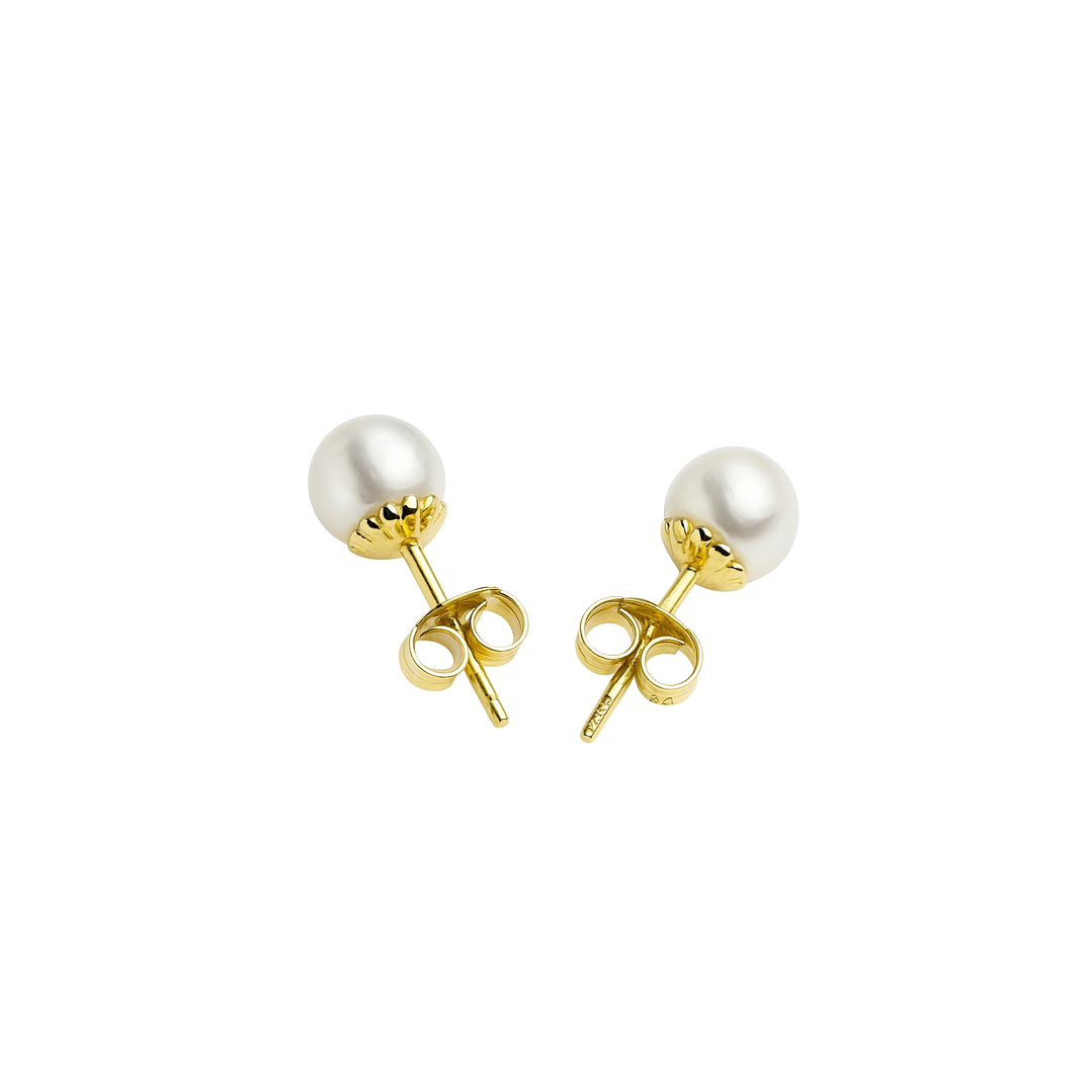 Aros de Oro 18kt Perla Cultivada de 5.0mm a 5.5mm 3