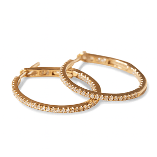 Aros Oro Amarillo 18kt Diamantes 26 Pts SI/H Corte Brillante