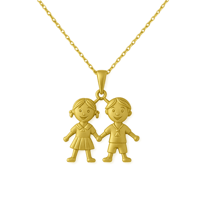 Colgante Oro 18kt Niño y Niña 5
