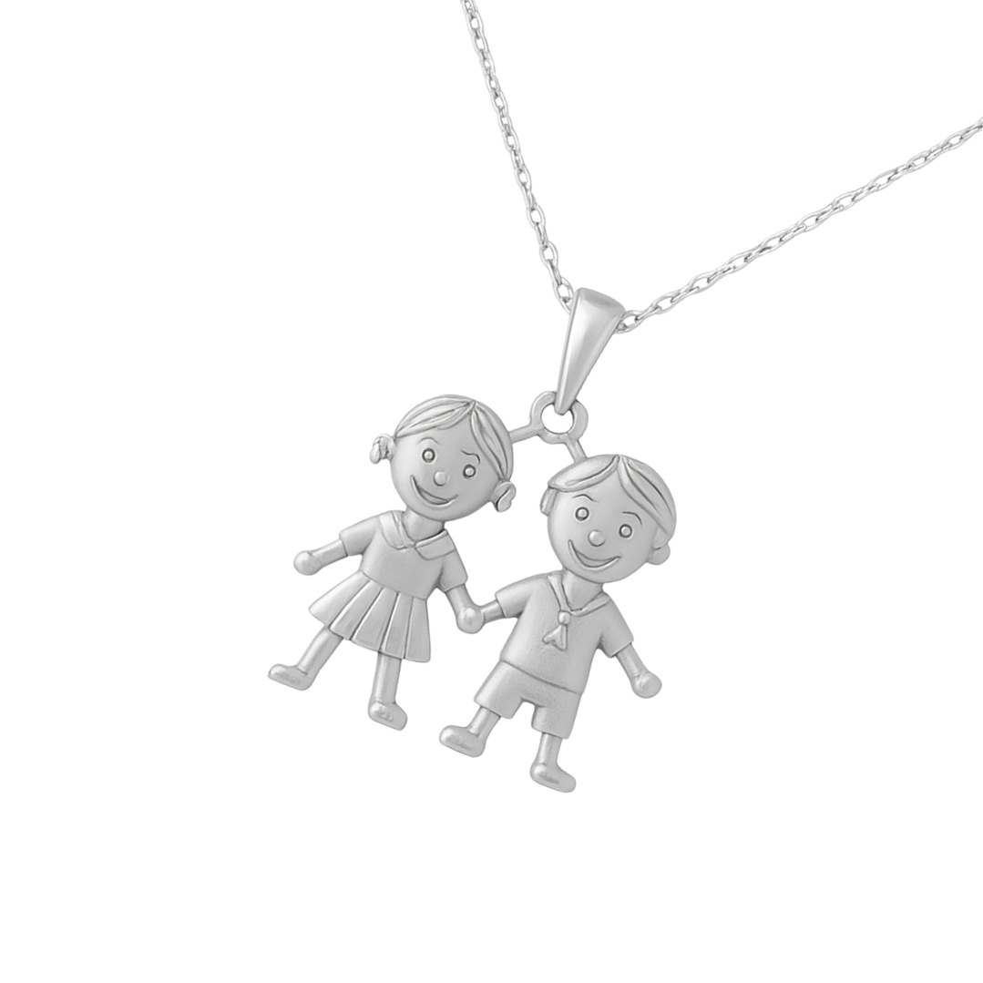 Colgante Oro 18kt Niño y Niña 9