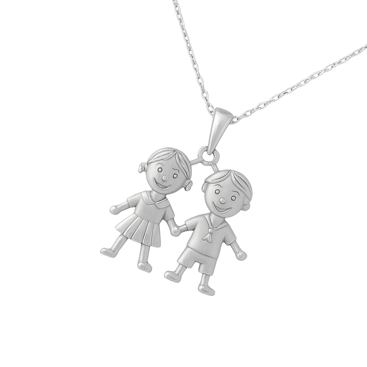 Colgante Oro 18kt Niño y Niña 9