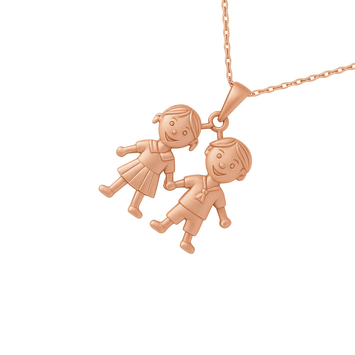 Colgante Oro 18kt Niño y Niña 12