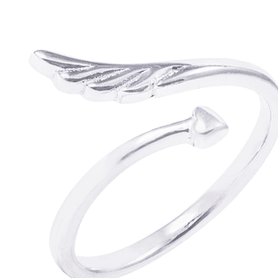 Anillo de Plata Esterlina Abierto estilo Pluma