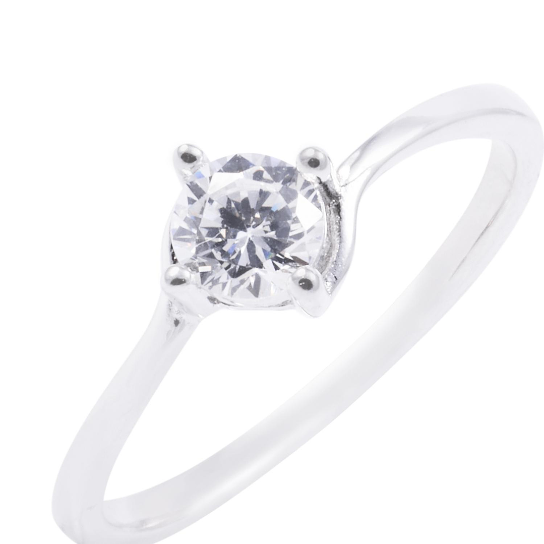 Anillo de Plata Esterlina Solitario Cuatro Grifas con Circón 2