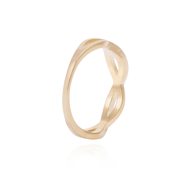 Anillo de Plata Esterlina Entrelazado Revestido en Oro 18kt 3