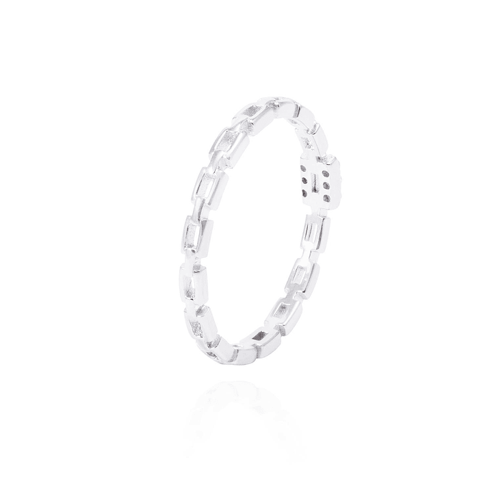 Anillo de Plata Esterlina Cadena con Circón 3