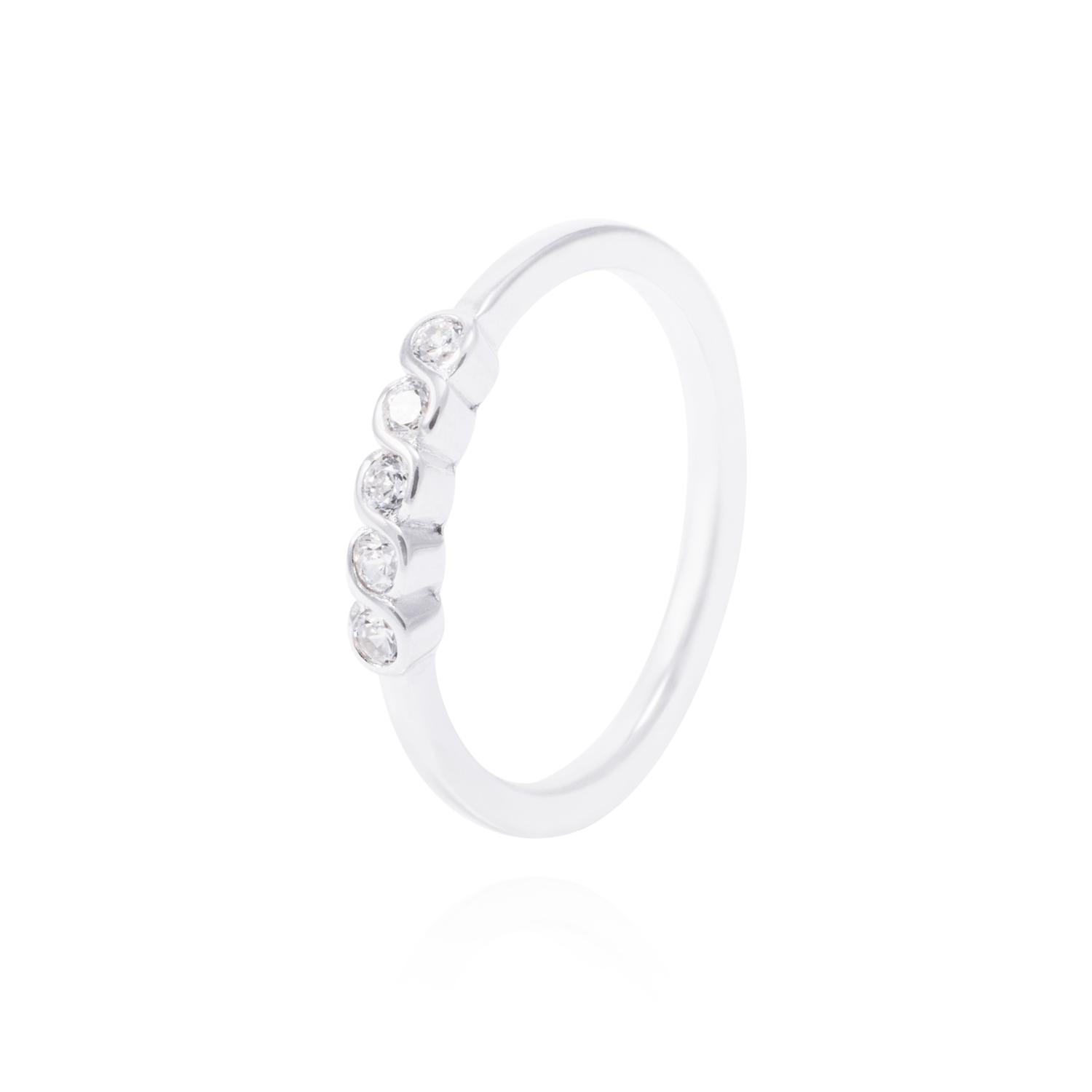 Anillo de Plata Esterlina Medio Cintillo Cinco Circones 1