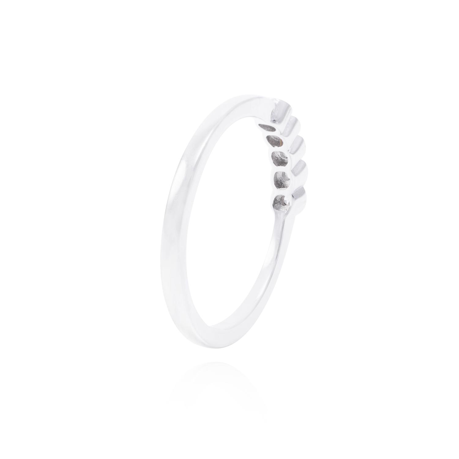 Anillo de Plata Esterlina Medio Cintillo Cinco Circones 3